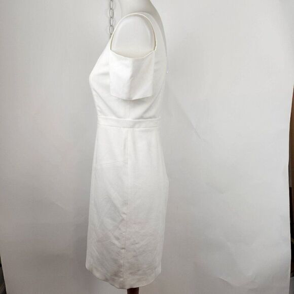 BCBG Maxazria Monicka White Cold Shoulder Knit Body-Con Mini Dress Womens sz 4 - Picture 4 of 7